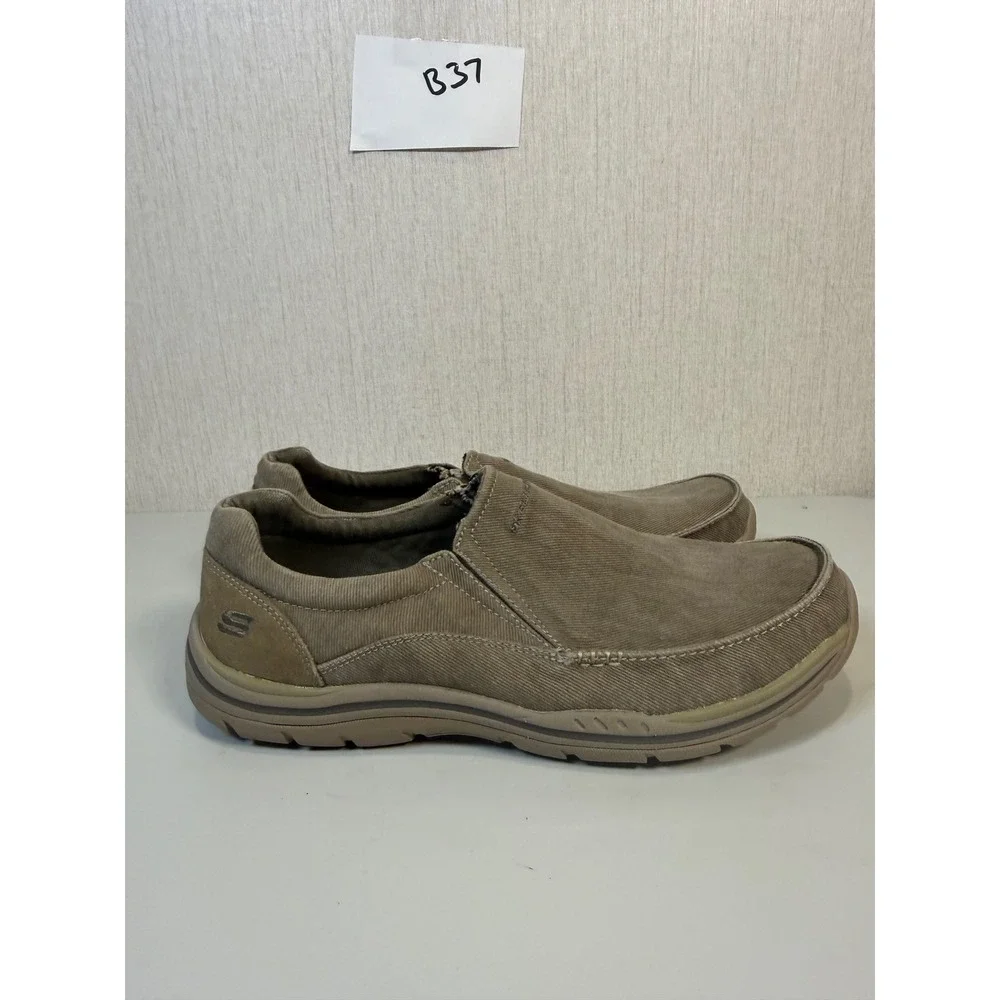 Skechers Avillo Relaxed Fit Memory Foam Loafer Shoes Khaki 64109 Men 9.5